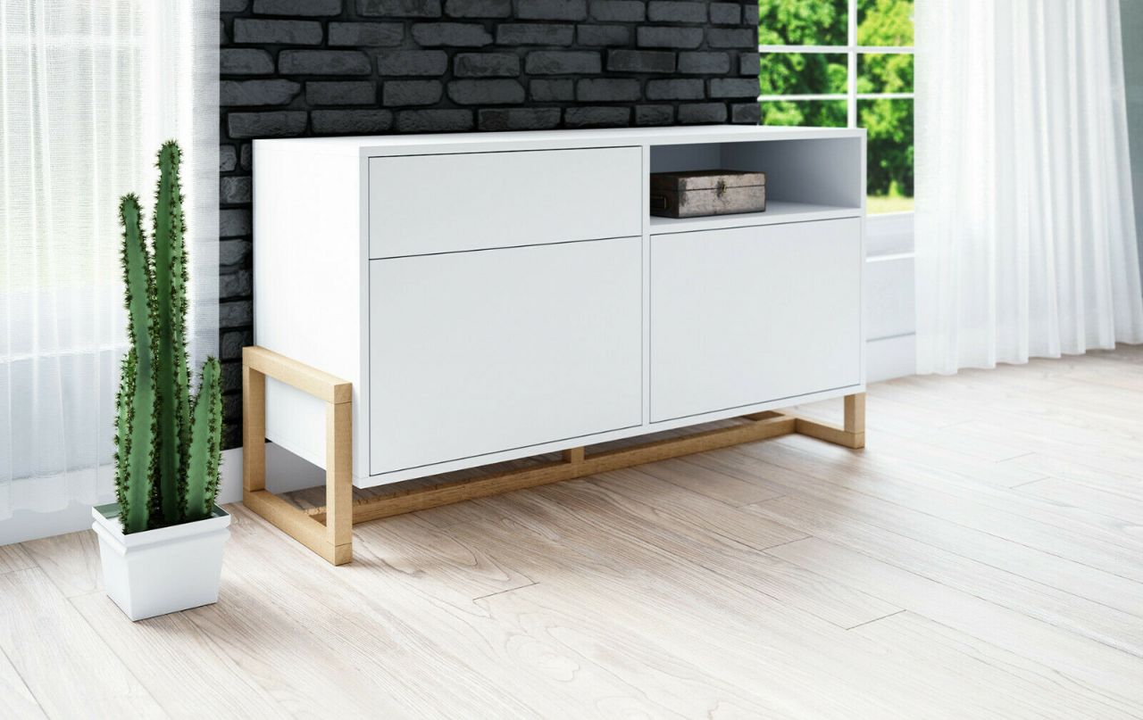 Bild von Kommode-Sideboard Highboard Anrichte Wohnmöbel Wohnzimmermöbel Schrank -Weiß