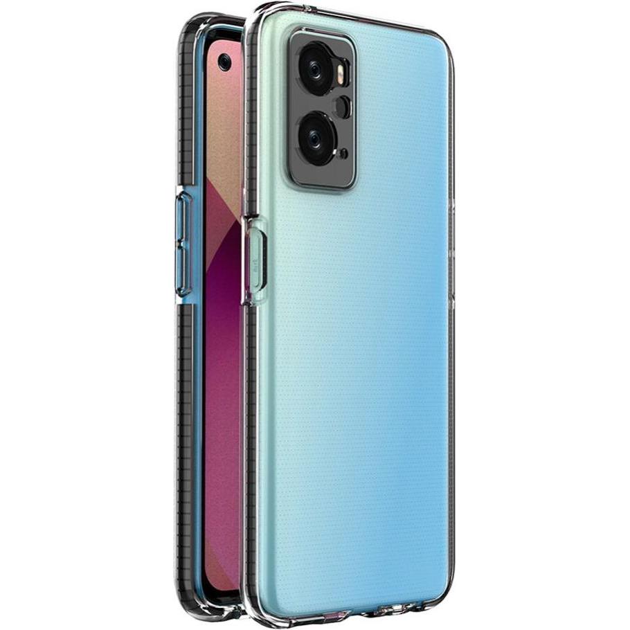 Bild von Hurtel Spring Case Cover for Realme 9i, Oppo A36 / A76 / A96 silicone cover with frame black (Oppo A36, Realme 9i), Smartphone Hülle, Schwarz