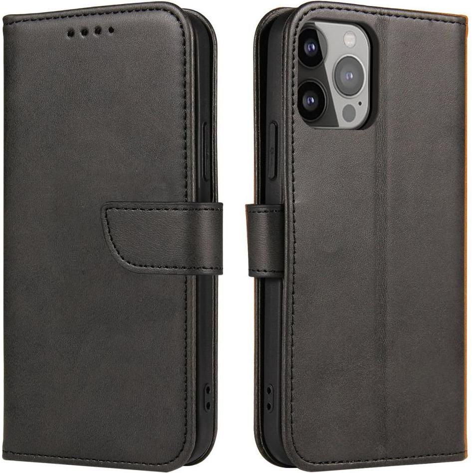 Bild von Hurtel Wallet Case with Stand for iPhone 15 Pro Magnet Case - Black (Apple iPhone 15 Pro), Smartphone Hülle, Schwarz