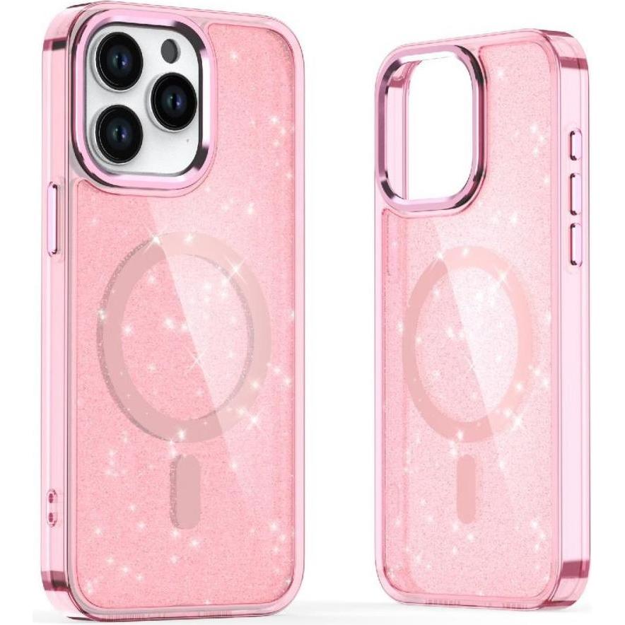 Bild von Hurtel Glitter Case MagSafe for iPhone 16 Plus - pink with glitter (Apple iPhone 16 Plus), Smartphone Hülle, Pink