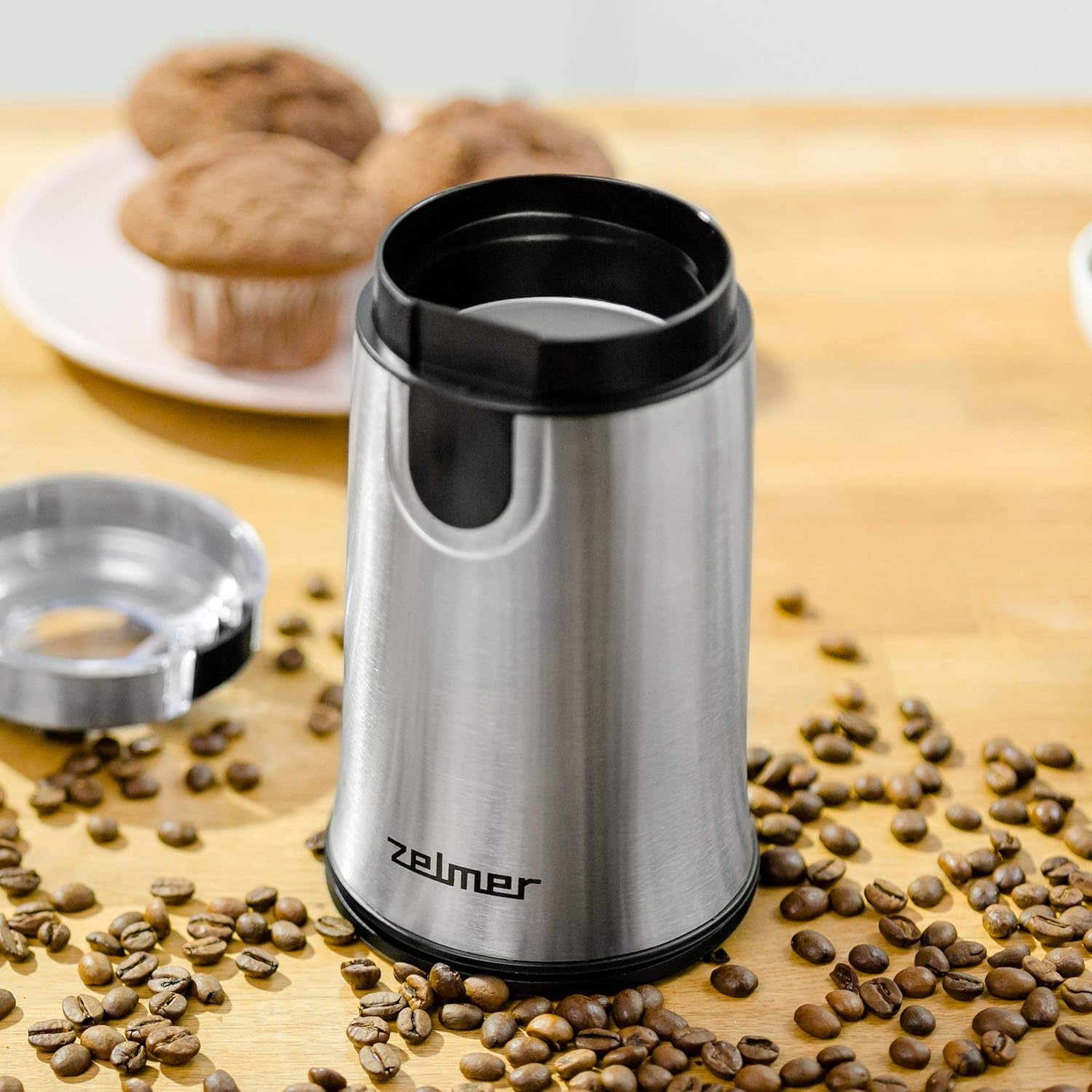Bild von Zelmer ZCG7425, Edelstahl Elektrische Gewürz und Kaffeemühle, 150W Leistung, 50g Fassungsvermögen
