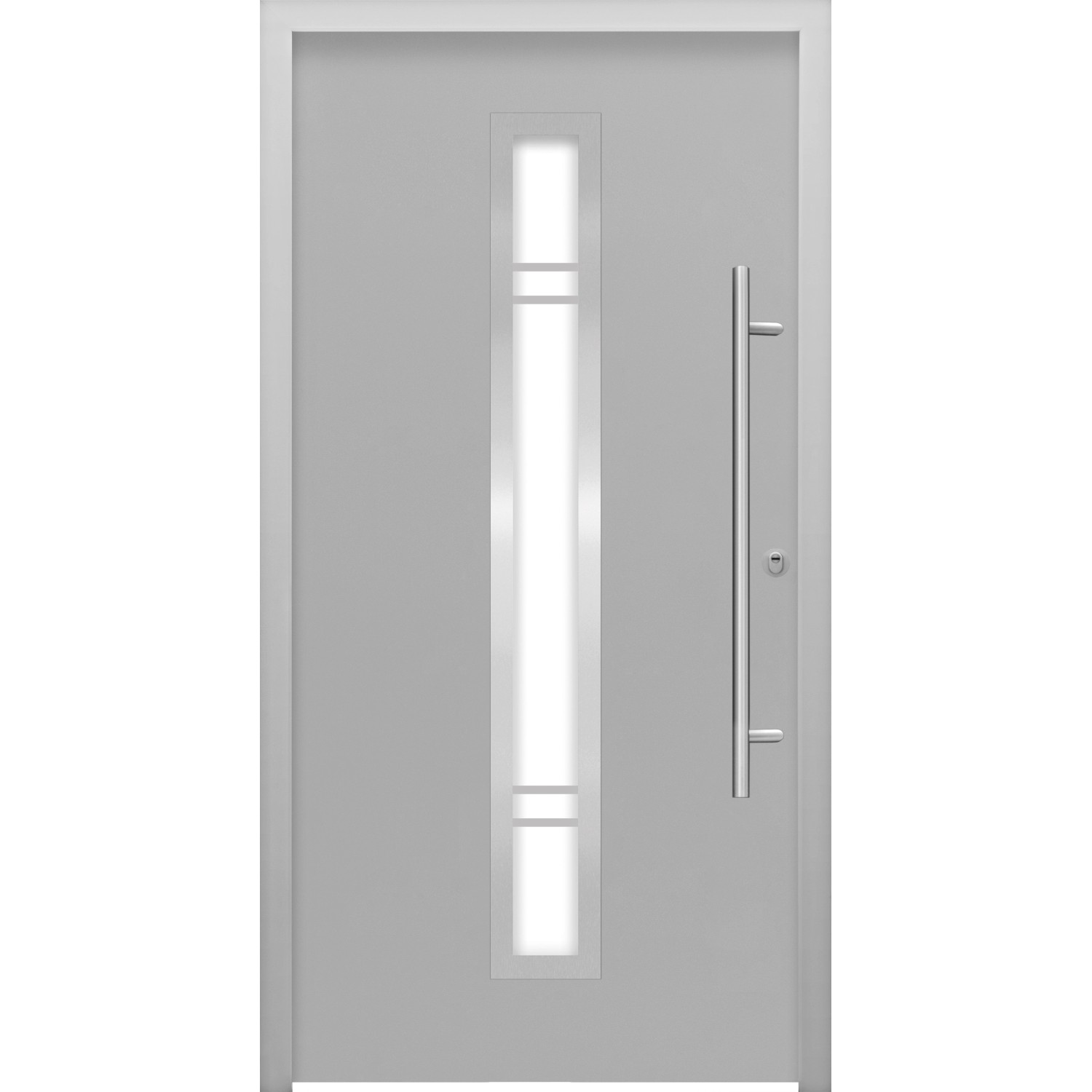 Bild von Sicherheits-Haustür ThermoSpace Prime Palermo RC2 Grau 110 x 210 cm Anschlag R