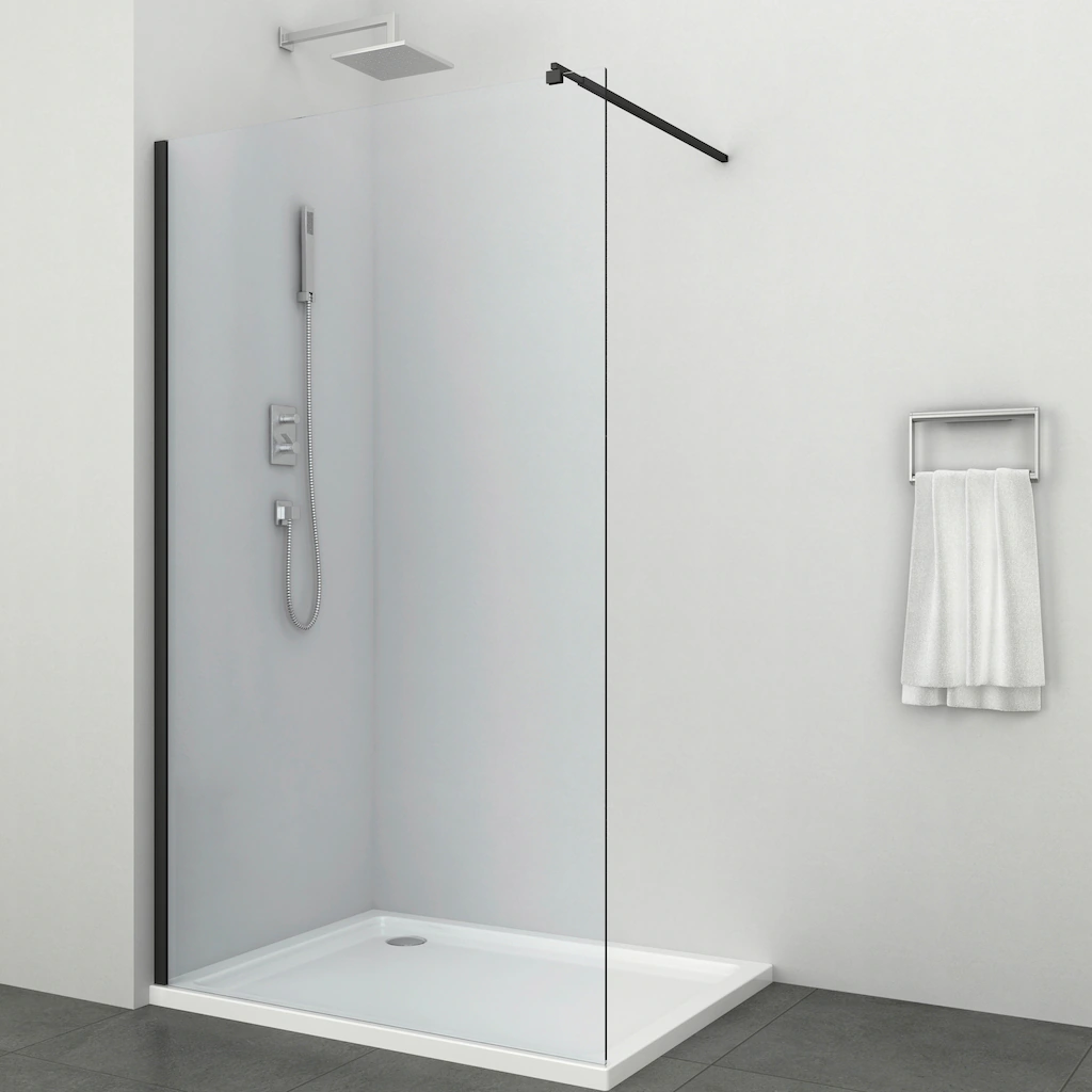 Bild von Sanotechnik Duschwand Sanoflex Freedom II Black, Einscheibensicherheitsglas