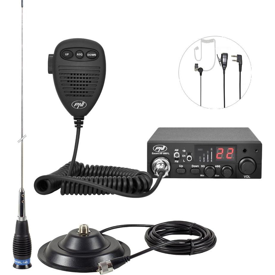 Bild von PNI Paket Radio CB PNI ESCORT HP 8001L ASQ + Antenne CB PNI ML145 mit Magnet 145/PL (0.15 km), Walkie-Talkie