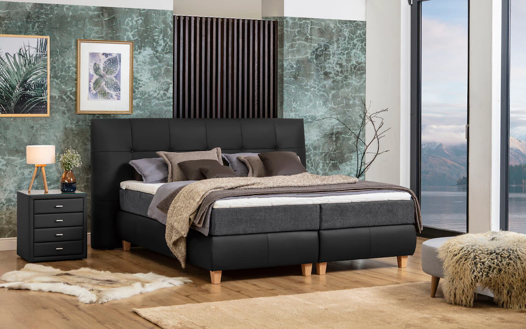 Bild von alina Boxspringbett "Luella", ADA trendline Boxspringbett, inkl. Matratze und Viscoschaum-Topper