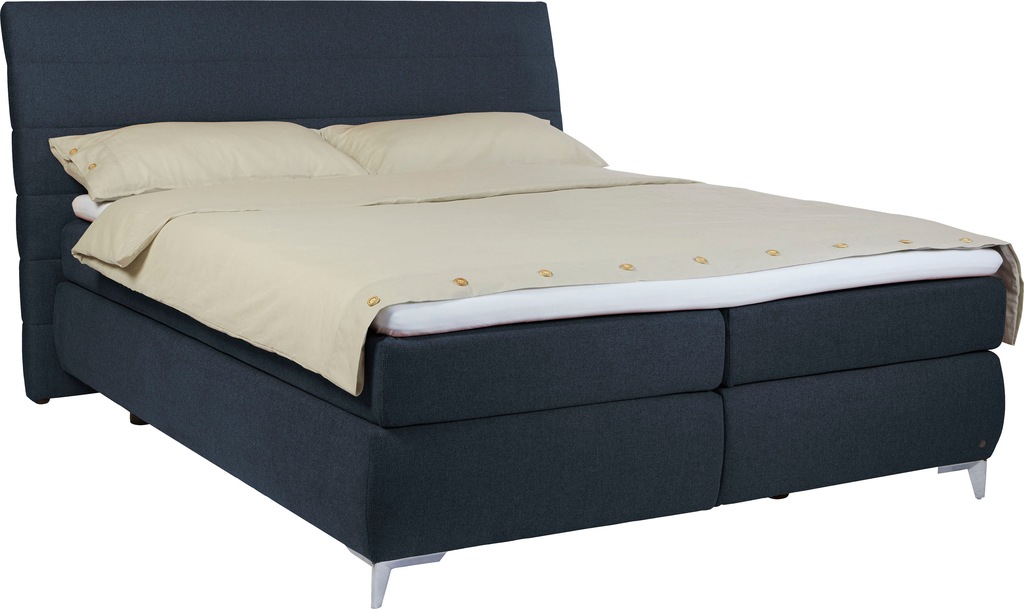 Bild von TOM TAILOR HOME Boxspringbett "SOFT LINES BOX", mit geschwungenem Kopfteil mit horizontaler Steppung, ohne Print