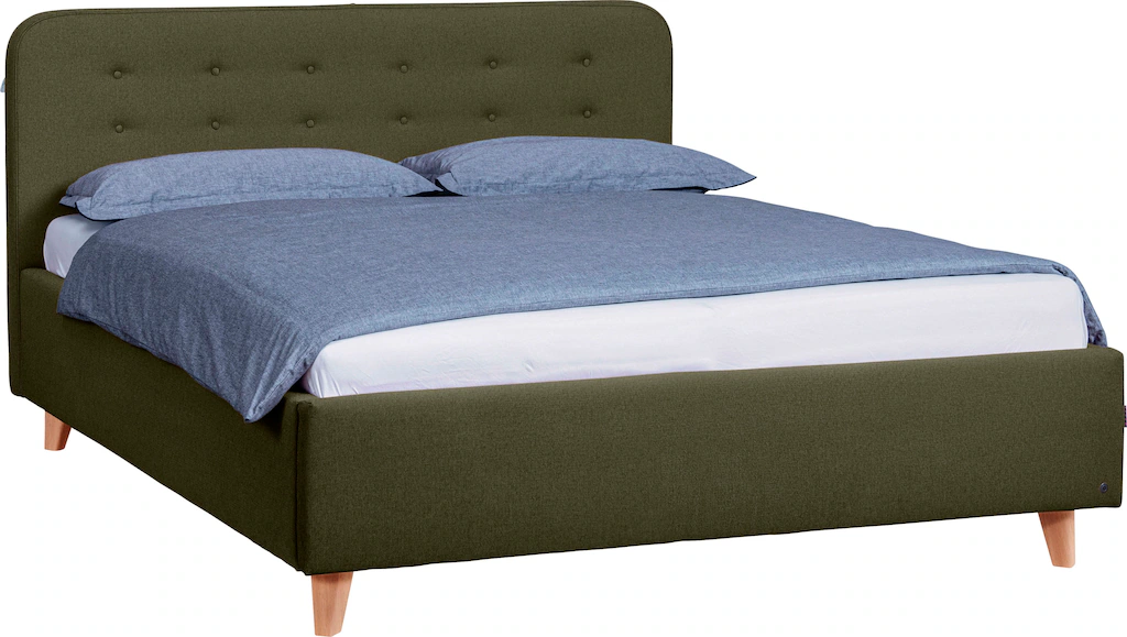 Bild von TOM TAILOR HOME Polsterbett "NORDIC BED", mit Knopfheftung im Kopfteil, Füße Buche natur