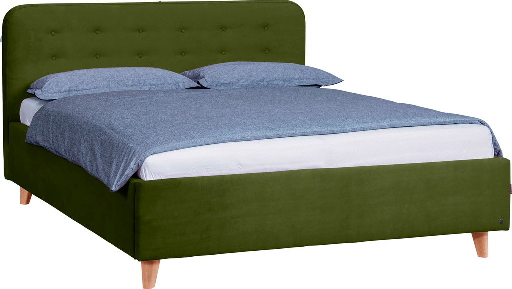Bild von TOM TAILOR HOME Polsterbett "NORDIC BED", mit Knopfheftung im Kopfteil, Füße Buche natur