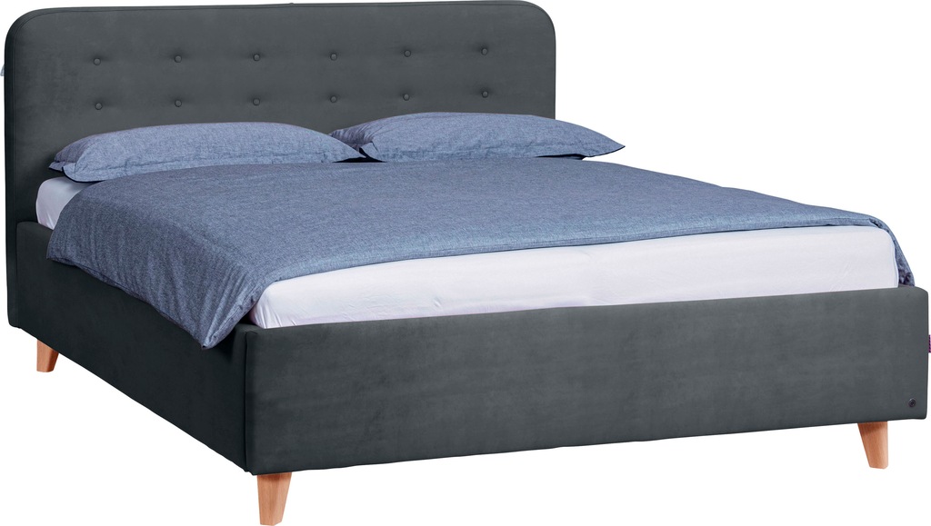 Bild von TOM TAILOR HOME Polsterbett "NORDIC BED", mit Knopfheftung im Kopfteil, Füße Buche natur