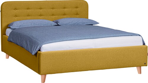 Bild von TOM TAILOR HOME Polsterbett "NORDIC BED", mit Knopfheftung im Kopfteil, Füße Buche natur