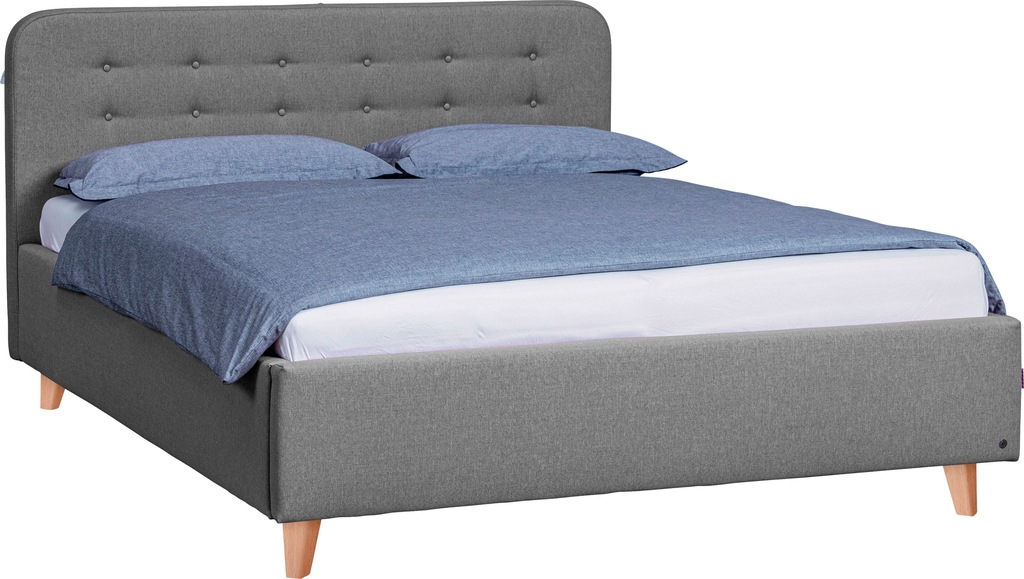 Bild von TOM TAILOR HOME Polsterbett "NORDIC BED", mit Knopfheftung im Kopfteil, Füße Buche natur