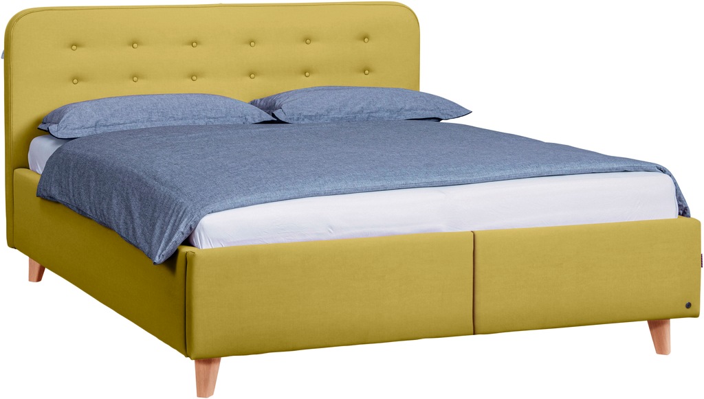 Bild von TOM TAILOR HOME Polsterbett "NORDIC STORAGE", Stauraumbett mit Knopfheftung im Kopfteil, Füße Buche natur
