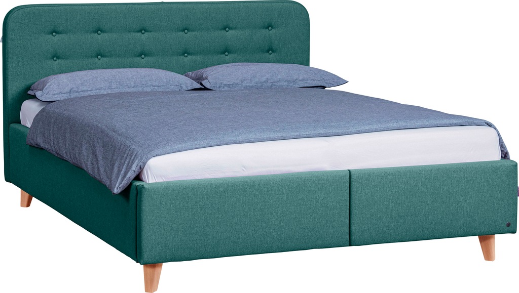 Bild von TOM TAILOR HOME Polsterbett "NORDIC STORAGE", Stauraumbett mit Knopfheftung im Kopfteil, Füße Buche natur