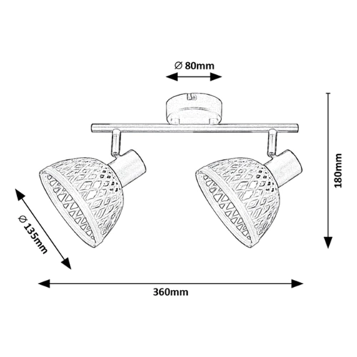 Bild von Rabalux LED Deckenspots "Rattan" 2-flammig