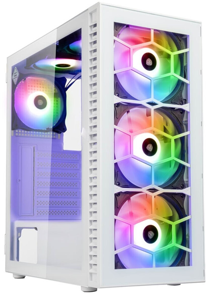 Bild von Kolink Observatory HF Glass PC-Gehäuse, Sechs ARGB-Lüfter, 330 mm GPU-Freiheit, ATX-Motherboard, Glasfrontplatte, Stahl, Mid-Tower, Weiß