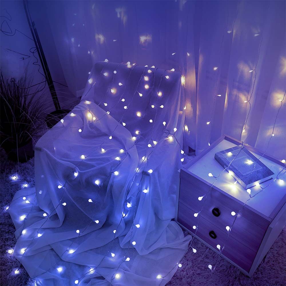 Bild von Modee | Weihnachtsbeleuchtung LED-Lichterkette | 10m | 100 Lichter mit 8 Lichtmodi | IP44 | Kaltweißes Licht