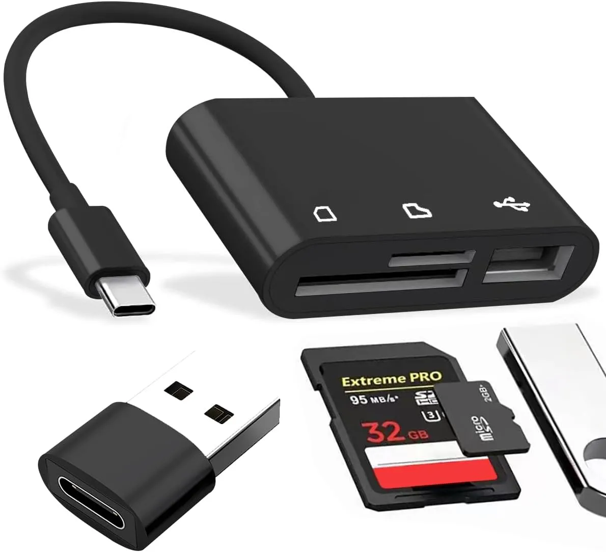 Bild von 6 in 1 USB Kartenlesegerät für SD und MicroSD mit OTG Unterstützung für Windows und Mac