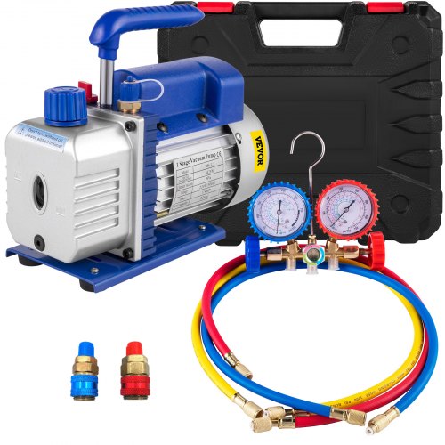 Bild von VEVOR 4CFM Vakuumpumpe 220 V 50 Hz Unterdruckpumpe Multifunktionspumpe Vakuumgeräte Pumpe 1720 U Refrigerant Vacuum Pump