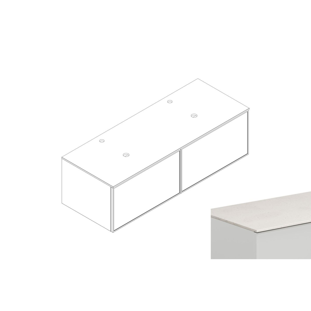 Bild von Alape Möbelmodul Arkta 6018167 1400x400 Carrara/Weiß 6018167251