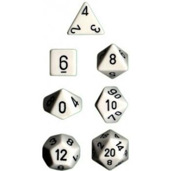 Bild von Opaque Polyhedral 7-Die Sets - White w/black