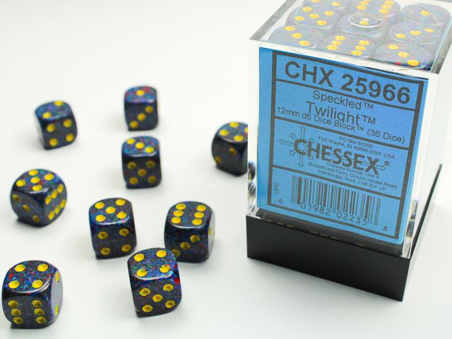 Bild von Chessex Speckled Twilight 36x W6 12mm Dice Set 36 blaue Würfel
