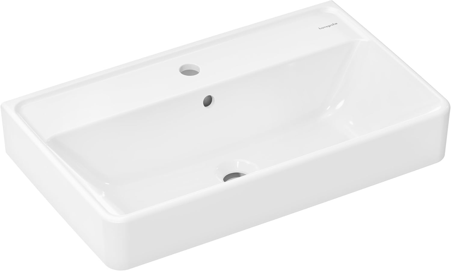 Bild von Hansgrohe Xanuia Q Waschtisch Compact, mit Hahnloch, mit Überlauf, 650x390mm, weiß, 60617450