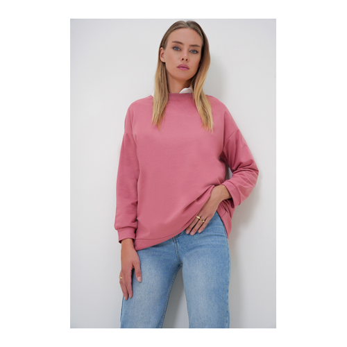 Bild von Trend Alaçatı Stili Dusty Rose Oversize-Sweatshirt für Damen