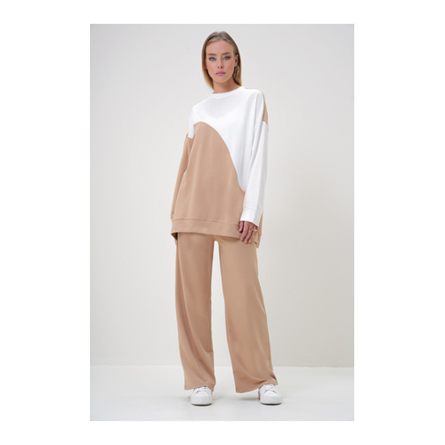Bild von Trend Alaçatı Stili Beigefarbenes Set für Damen