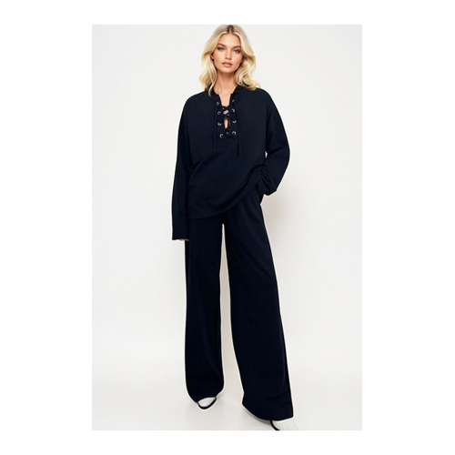 Bild von Trend Alaçatı Stili Marineblaues Set für Damen