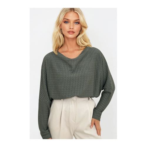Bild von Trend Alaçatı Stili Khakifarbene Strickbluse für Damen
