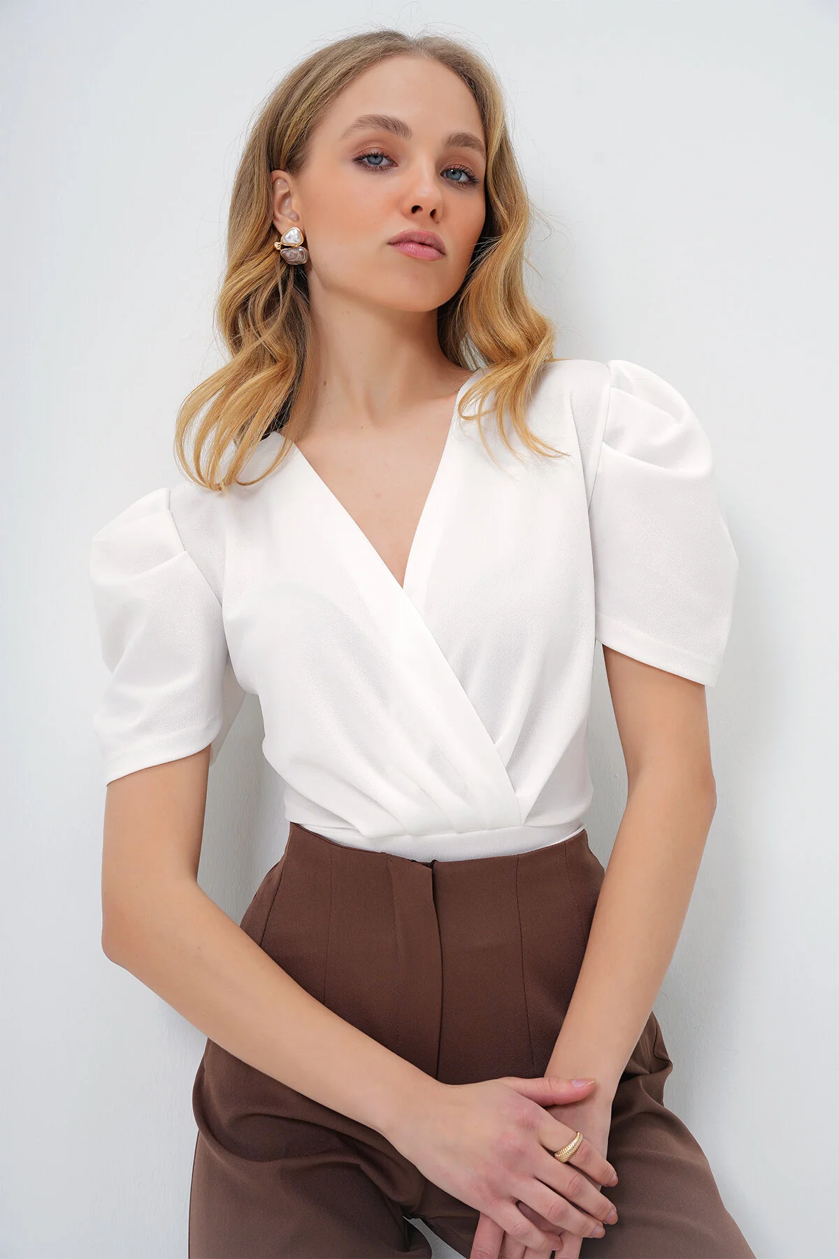 Bild von Trend Alaçatı Stili Bluse Weiß Prinzessin für Damen - XL