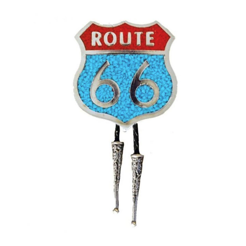 Bild von Elegante Westernkrawatte – Running Bear Bolo Tie Route 66