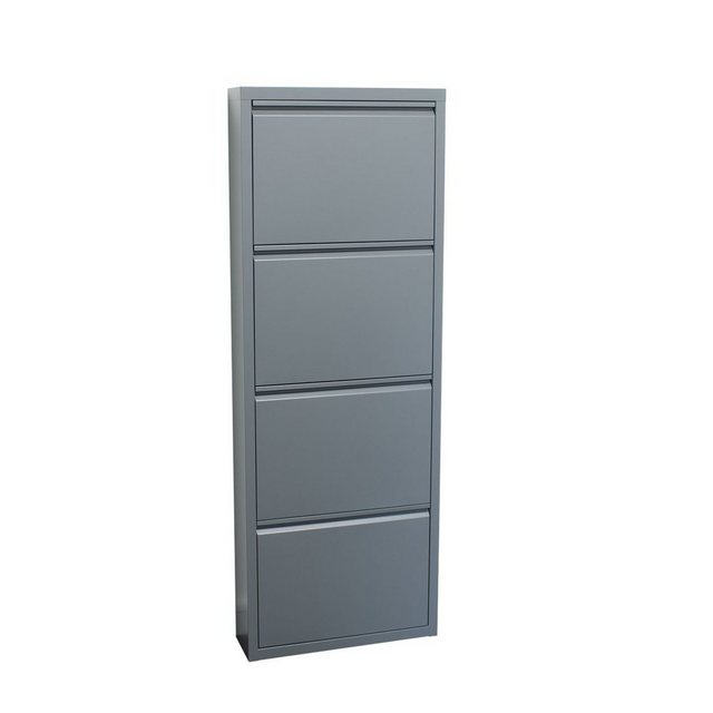 Bild von ebuy24 Schuhschrank Pisa Schuhschrank mit 4 Klappen/Türen in Metall gr