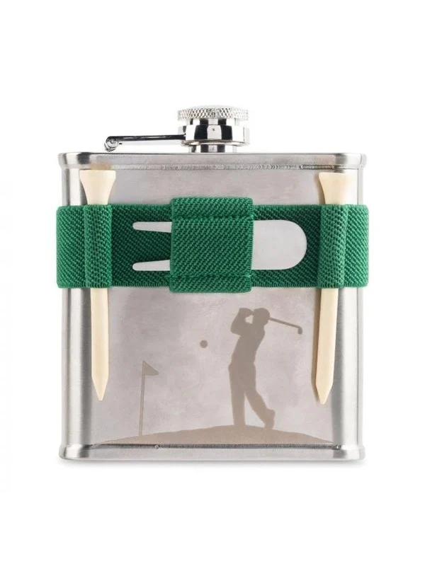 Bild von Kikkerland Golf Flask, Flachmann, Silber