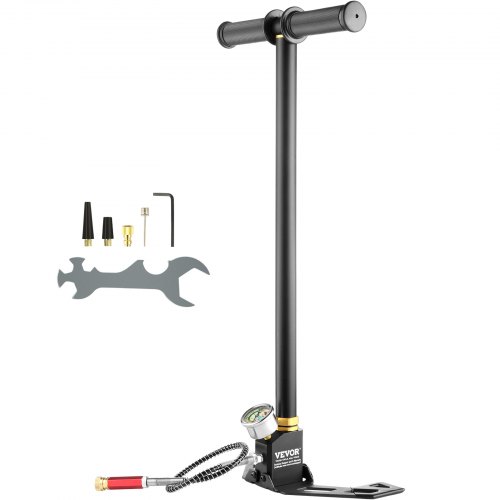 Bild von VEVOR Handluftpumpe, 4500 psi Luftgewehrpumpe, 310Bar PCP-Pumpe 3 Stage Luftgewehr Lade Stirrup Handpumpe, Handbügelpumpe Dreistufige Steigbügelpumpe, Handluftpumpe Kompletter Zubehörsatz