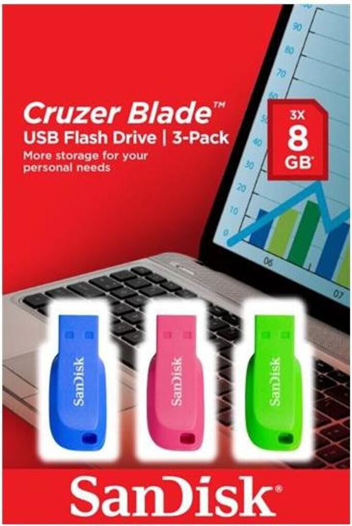 Bild von Sandisk Sandisk Cruzer Blade USB 2.0 32GB 3-Pack Sticks USB-Stick (Kompakte Größe für einfache Tragbarkeit)