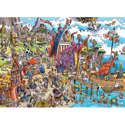 Bild von Cobble Hill DoodleTown: Viking Village 1000 Teile Puzzle Cobble-Hill-44504