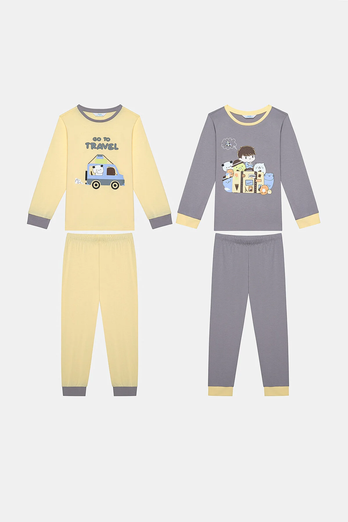 Bild von Penti Baumwoll-reise-pyjama-set Für Jungen – 2-teilig, Mehrfarbig für Herren - 11–12 Jahre