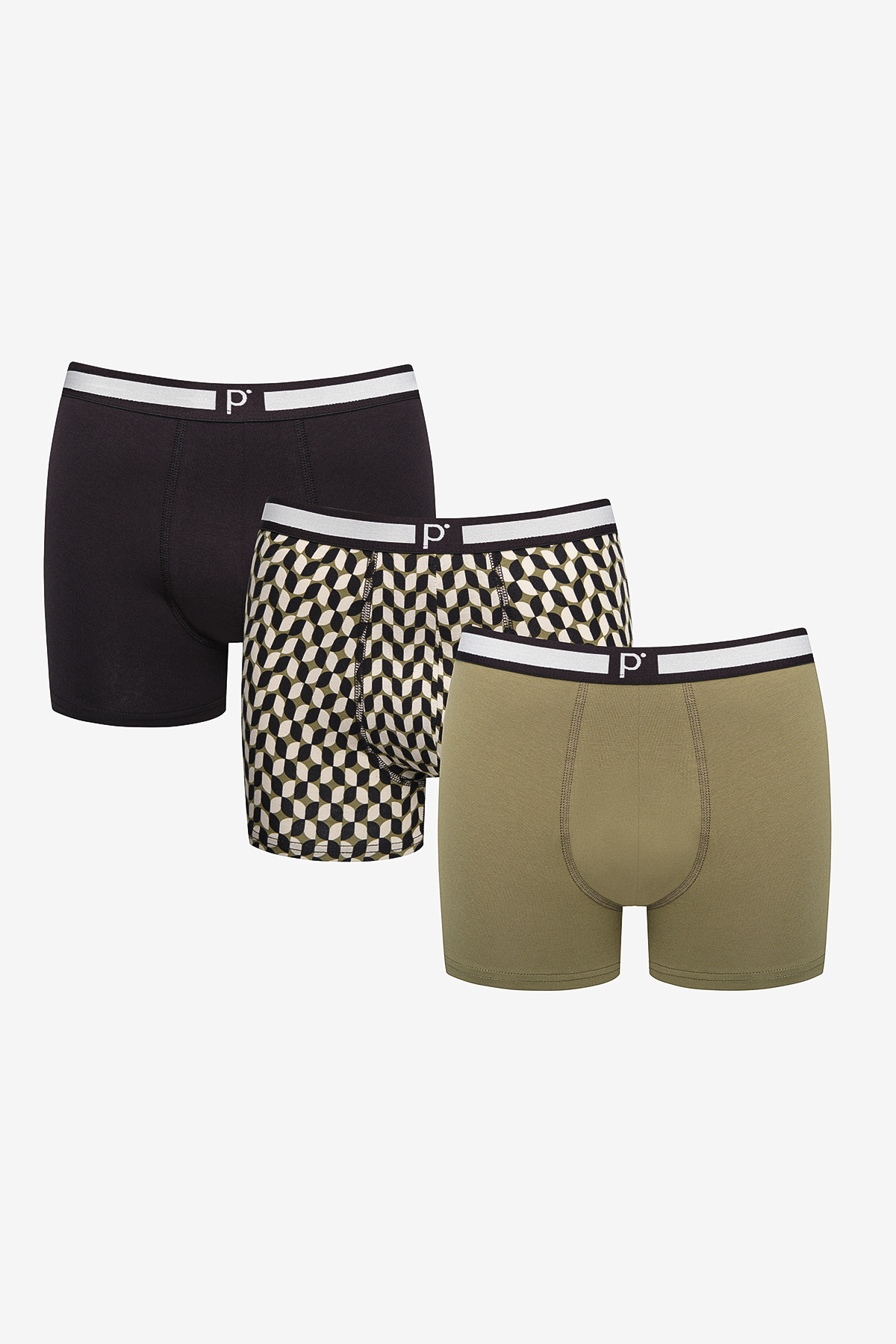Bild von Penti Basic Detaillierte 3-teilige Mehrfarbige Boxershorts für Herren - L