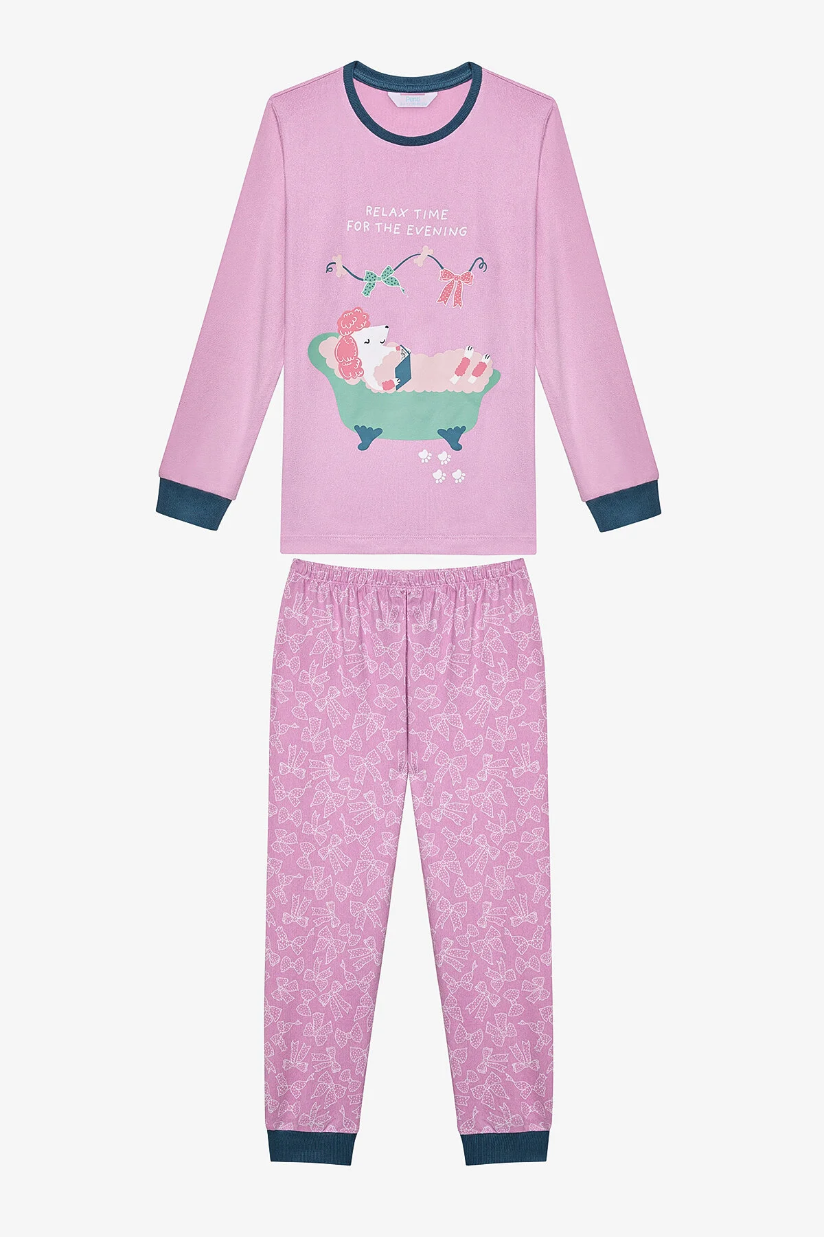 Bild von Penti Girl's Relax Time Thermal Flieder-pyjama-set für Damen - 3–4 Jahre