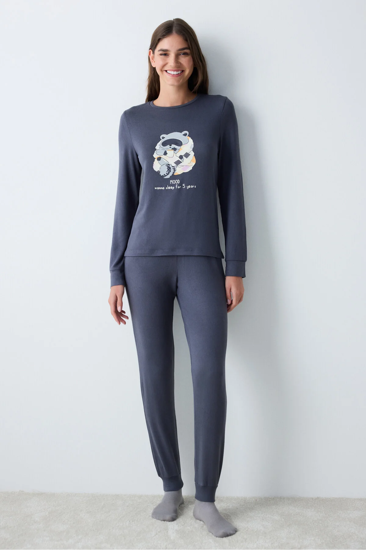 Bild von Penti Sleep Mood Thermal Grey T-shirt-pyjama-oberteil für Damen - 2XL