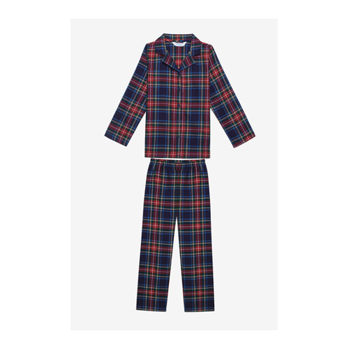 Bild von Penti Baumwolle Unisex Kinder Navy Plaid Fam Rotes Hemd Pyjama Set - 9–10 Jahre