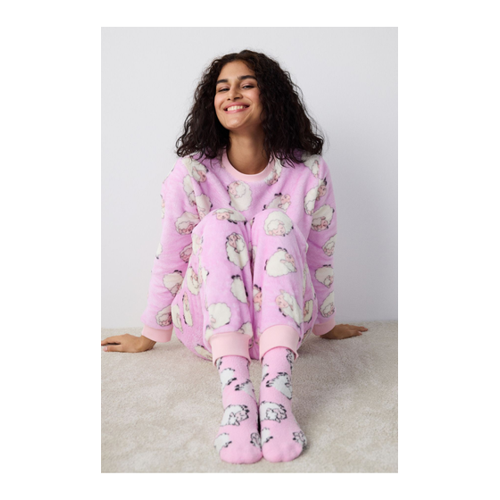 Bild von Penti Süßes Pyjama-set Mit Schafshose In Flieder für Damen - M