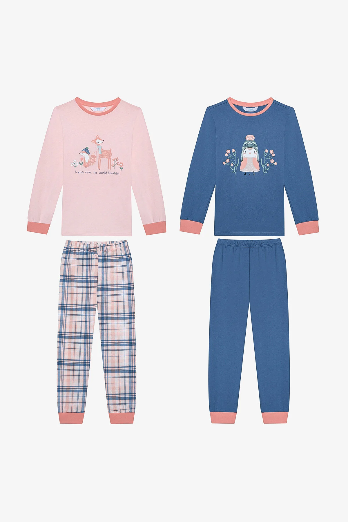 Bild von Penti Zweiteiliges Mehrfarbiges Pyjama-set Aus Baumwolle Für Mädchen Woodland für Damen - 8–9 Jahre