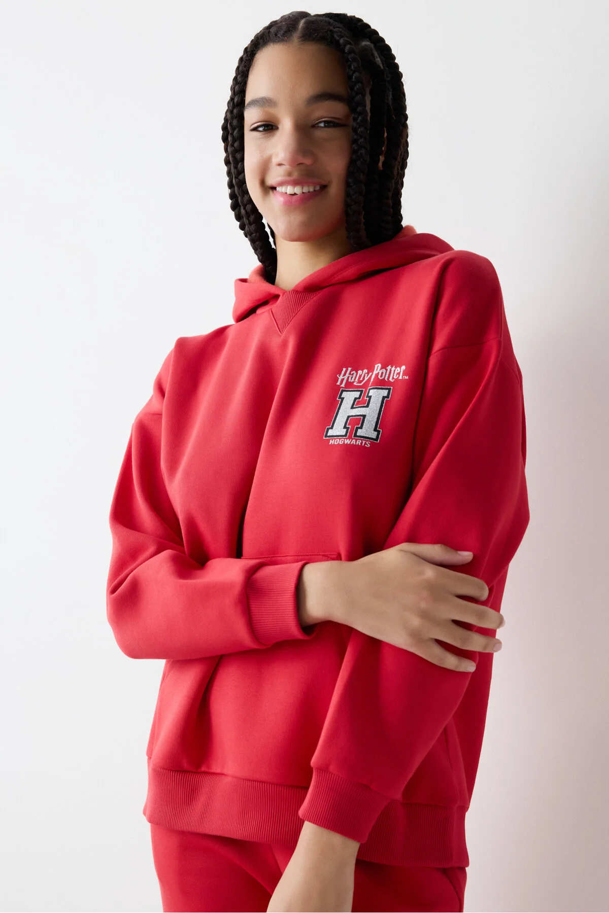 Bild von Penti Rotes Kapuzenpullover Mit Harry-potter-aufdruck für Damen - M