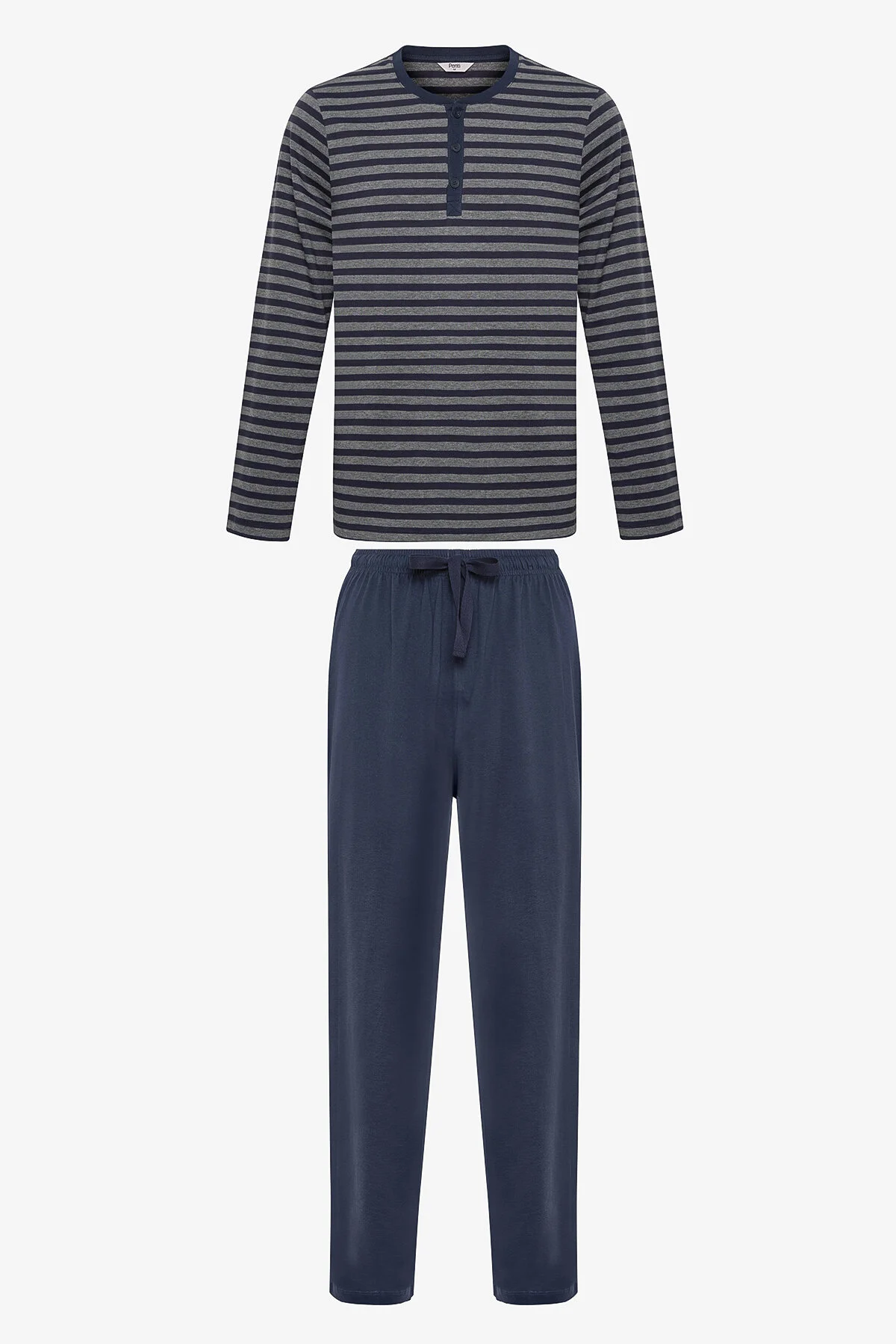 Bild von Penti Navy Stripe Marineblaues Hosen-pyjama-set für Herren - 2XL