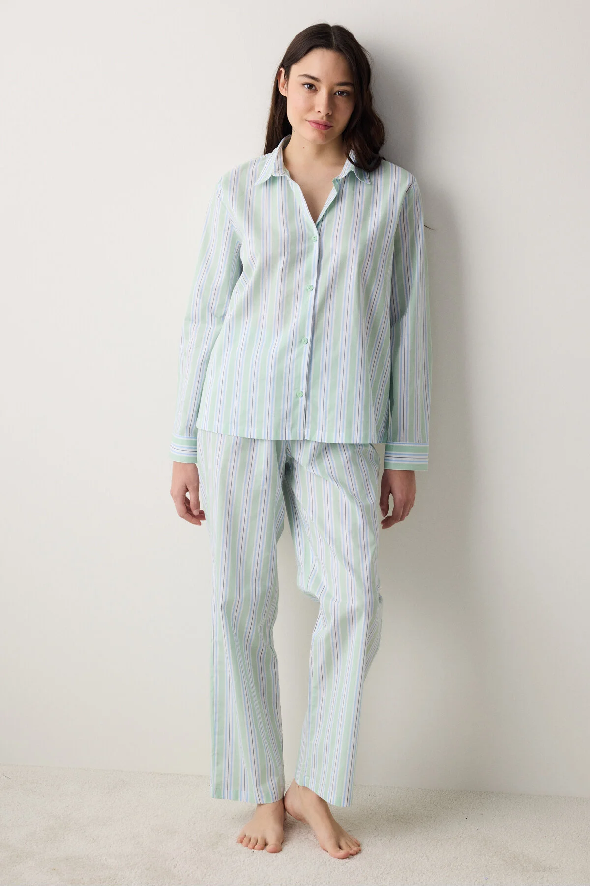 Bild von Penti Perri-pyjama-set Mit Hemd Und Hose In Hellgrün für Damen - M