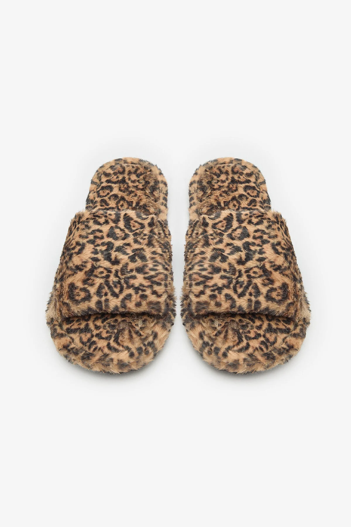 Bild von Penti Leopard Flauschige Beige Hausschuhe für Damen - 35-36