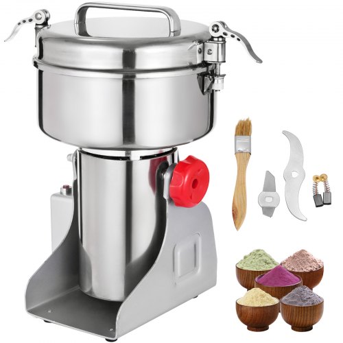 Bild von VEVOR Elektrische Getreidemühle 1000 g, Gewürzmühle 28000 U/min Multifunktions-Kaffeemühle Lebensmittel-Gewürzmühle Edelstahl Trockene Gewürzmühle Maschine Haushalt Edelstahl Pulver Maschine