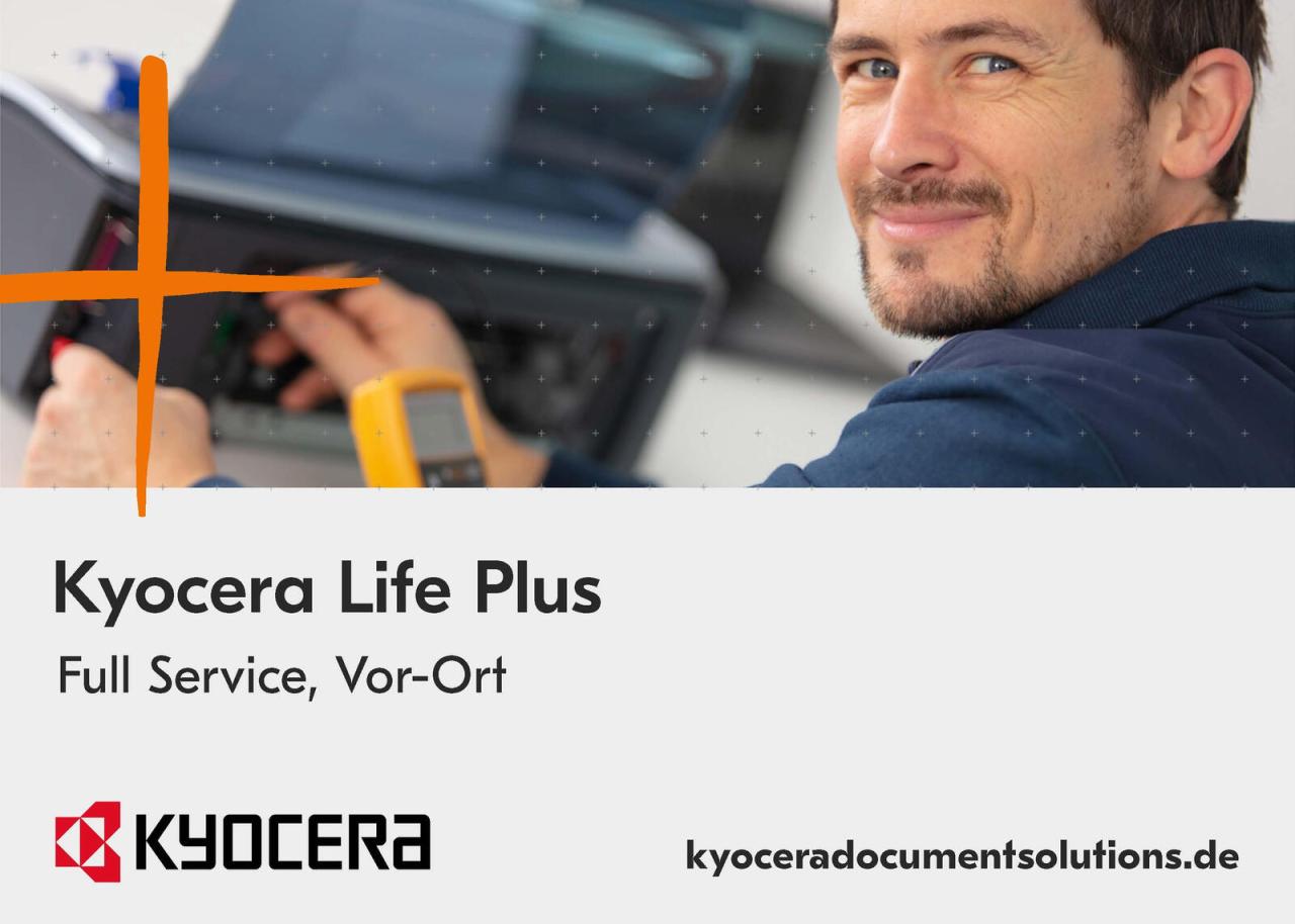 Bild von Kyocera Life Plus 3 years Group 20 ECOSYS M3860idn ECOSYS M3860idnf ECOSYS MA6000ifx (36 Monate, Technische Unterstützung, Post Warranty), Garantieerweiterung